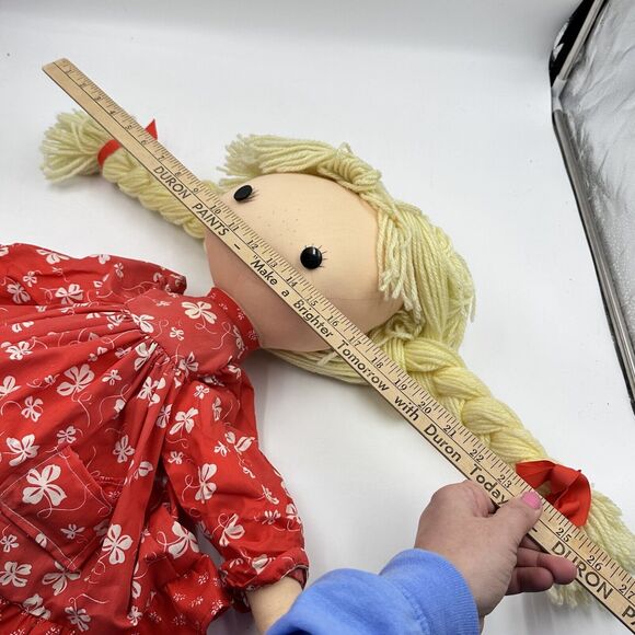 ESTATE SALE - XL vintage Handmade Ragdoll Doll Kitschy 60s 70s Mod Unique Design - Picture 13 of 13